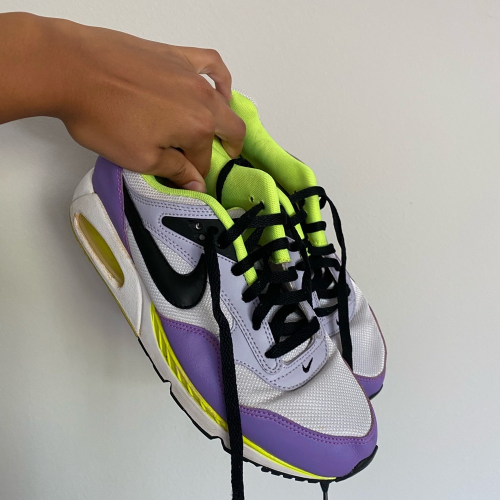 Purple & Neon Green Nike Air Shoes